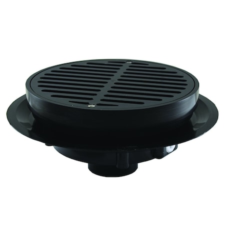 3 In. Heavy Duty Traffic ABS Floor Drain With Full Plastic Grate And Ring